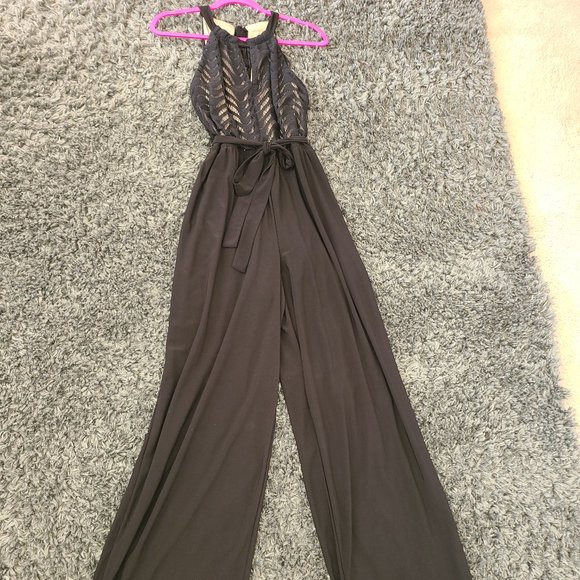 Black Lace jumpuit size M Medium Dinner out - Picture 1 of 8